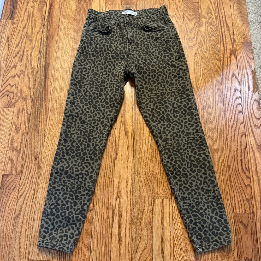 Zara Kids Leopard Print Jeans - Brown and Black 11/12 yrs